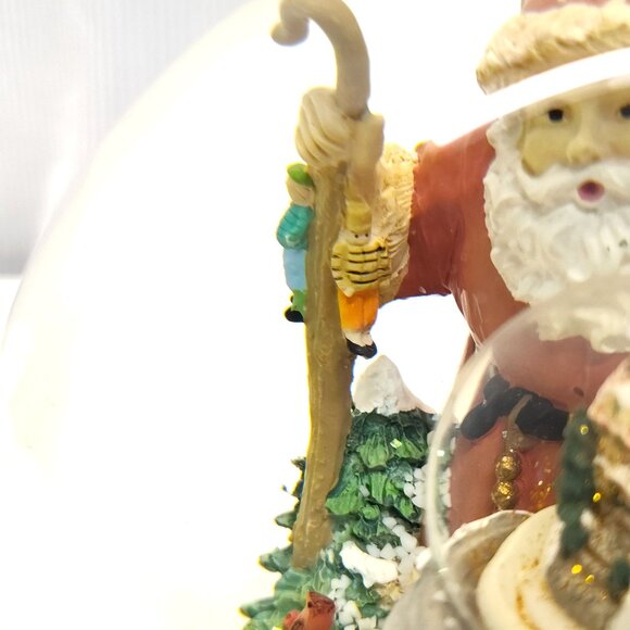 Pfaltzgraff Winterberry Santa Musical Snow Globe Play I'll Be Home For Christmas - Picture 7 of 13